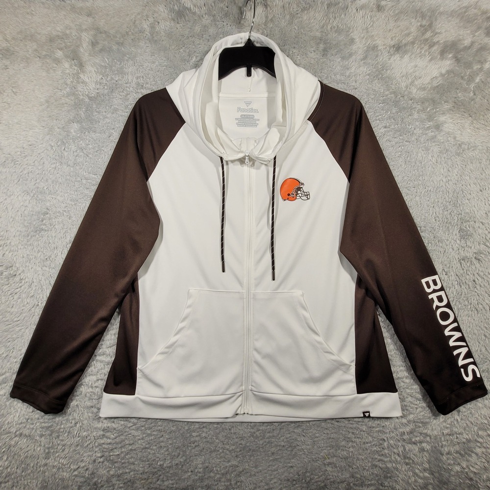 Fanatics Cleveland Browns Womens 2XL Hoodie Full‎ Zip Activewear Jacket